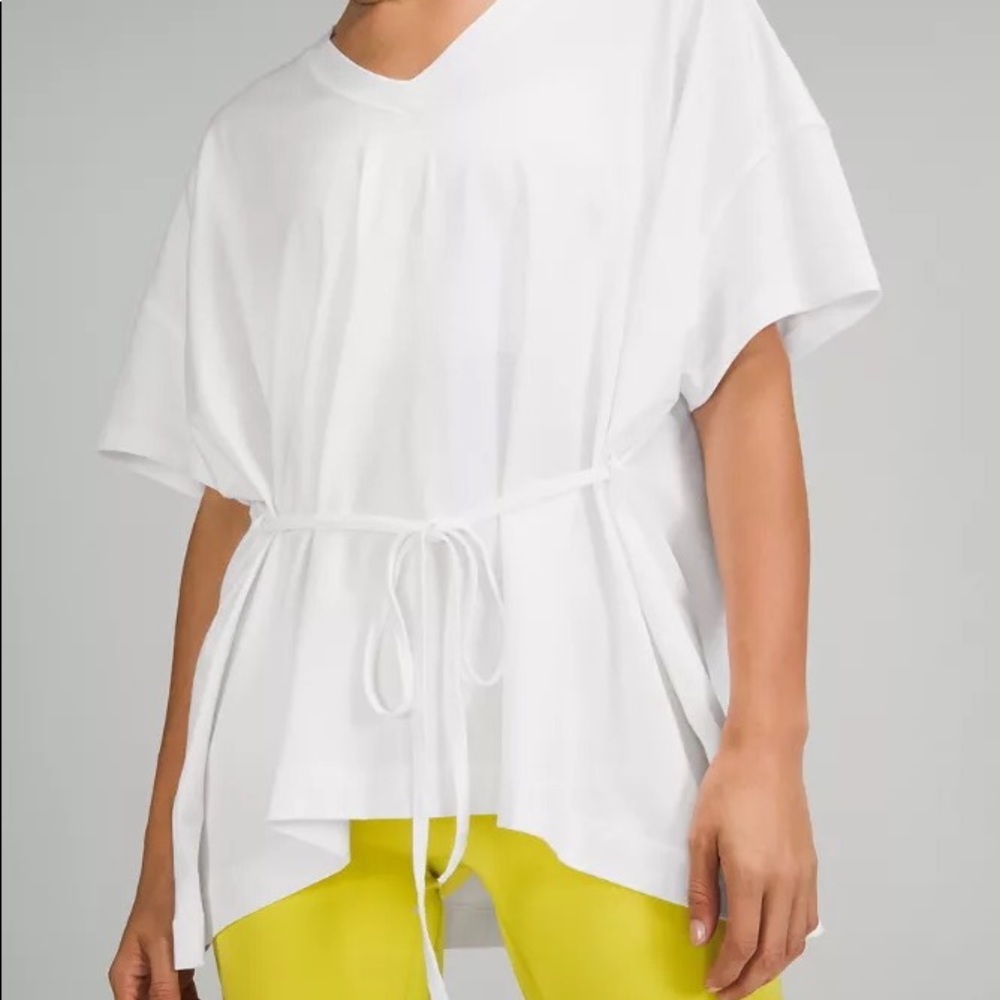 RARE NWOT White Lululemon Side Tie V Neck